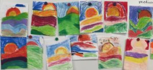 Pastel landscapes by 2nd grade